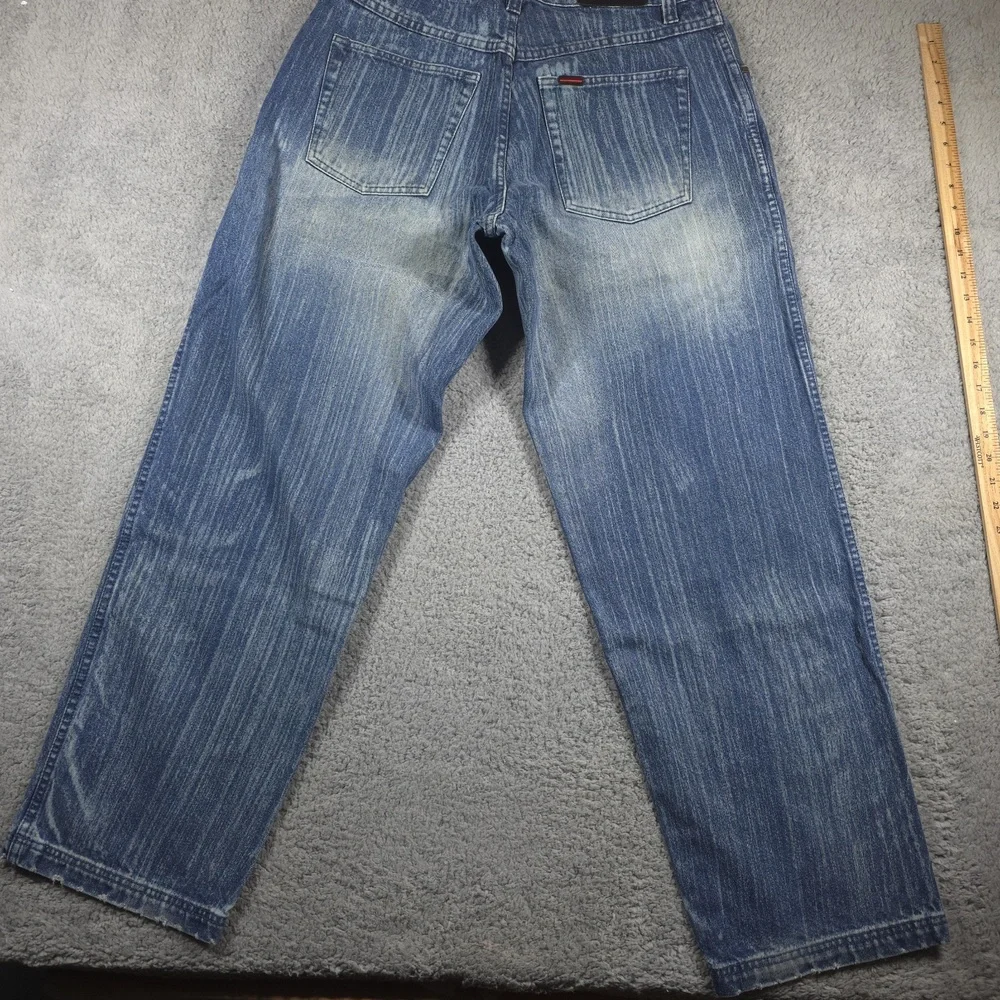 VTG Fubu‎ Mens Carpenter Jeans 34x34 Blue Denim Wide Leg Street Wear Skate Baggy